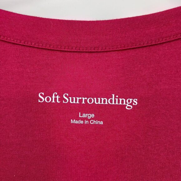 Soft Surroundings SANTIAGO Red Maxi Dress Large Cotton Modal - Picture 8 of 15